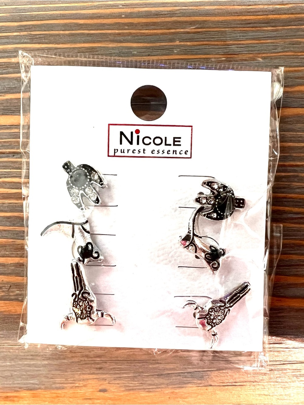 Nicole Silver Tone Western Mixed Earring Set NWT